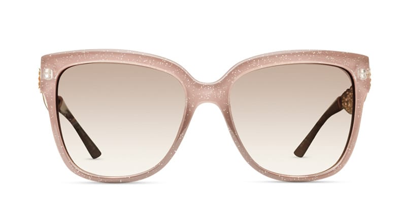 Jasmine Light Pink Glitter Oversized Full Frame sunglasses - front