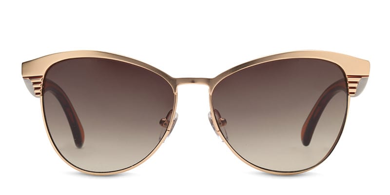 Jessica Gold Matte Cat Eye, Browline, Geometric Full Frame sunglasses - front