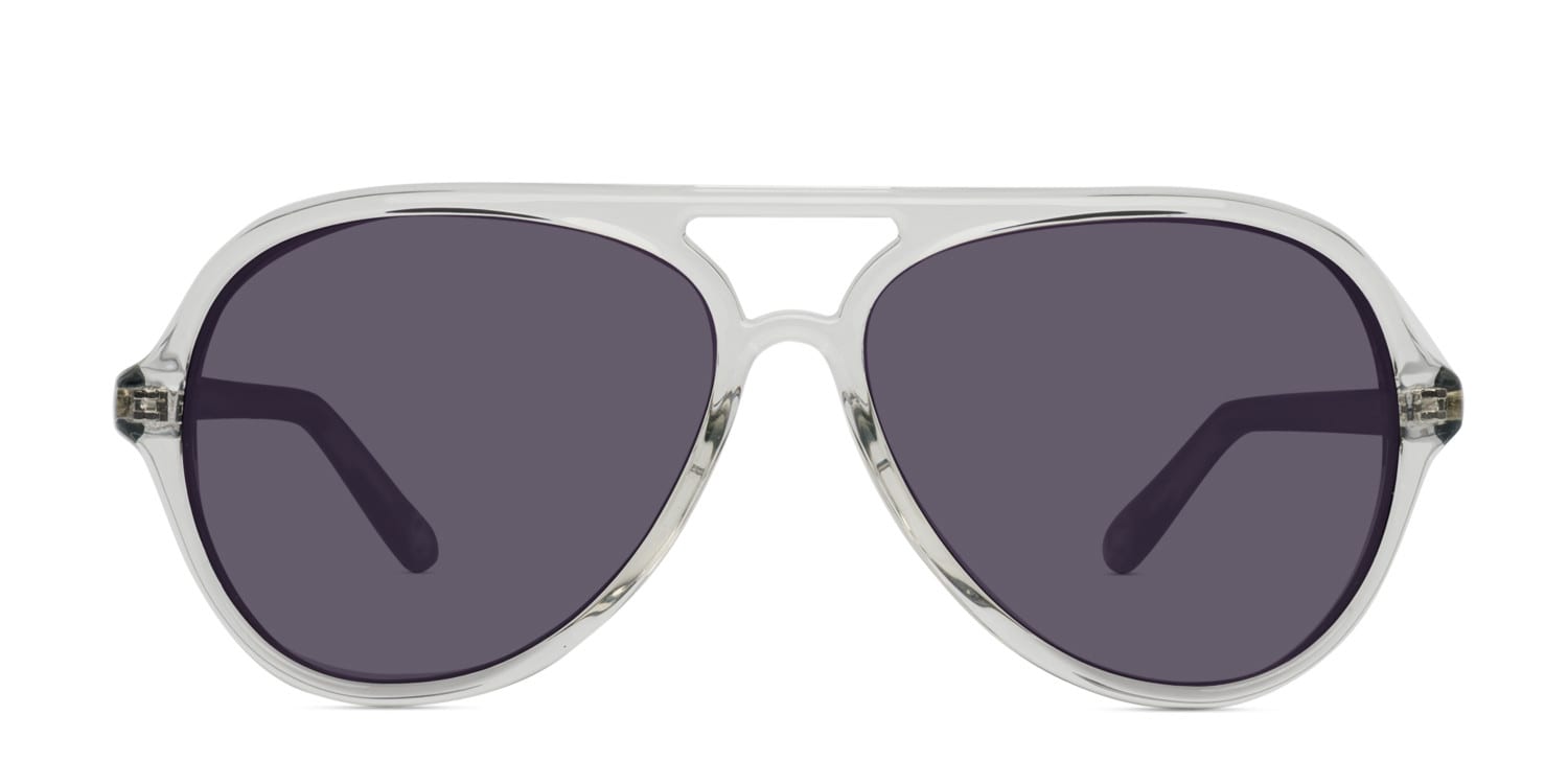 Michael Kors Caicos Clear w/Black NA Aviator Full Frame sunglasses - front