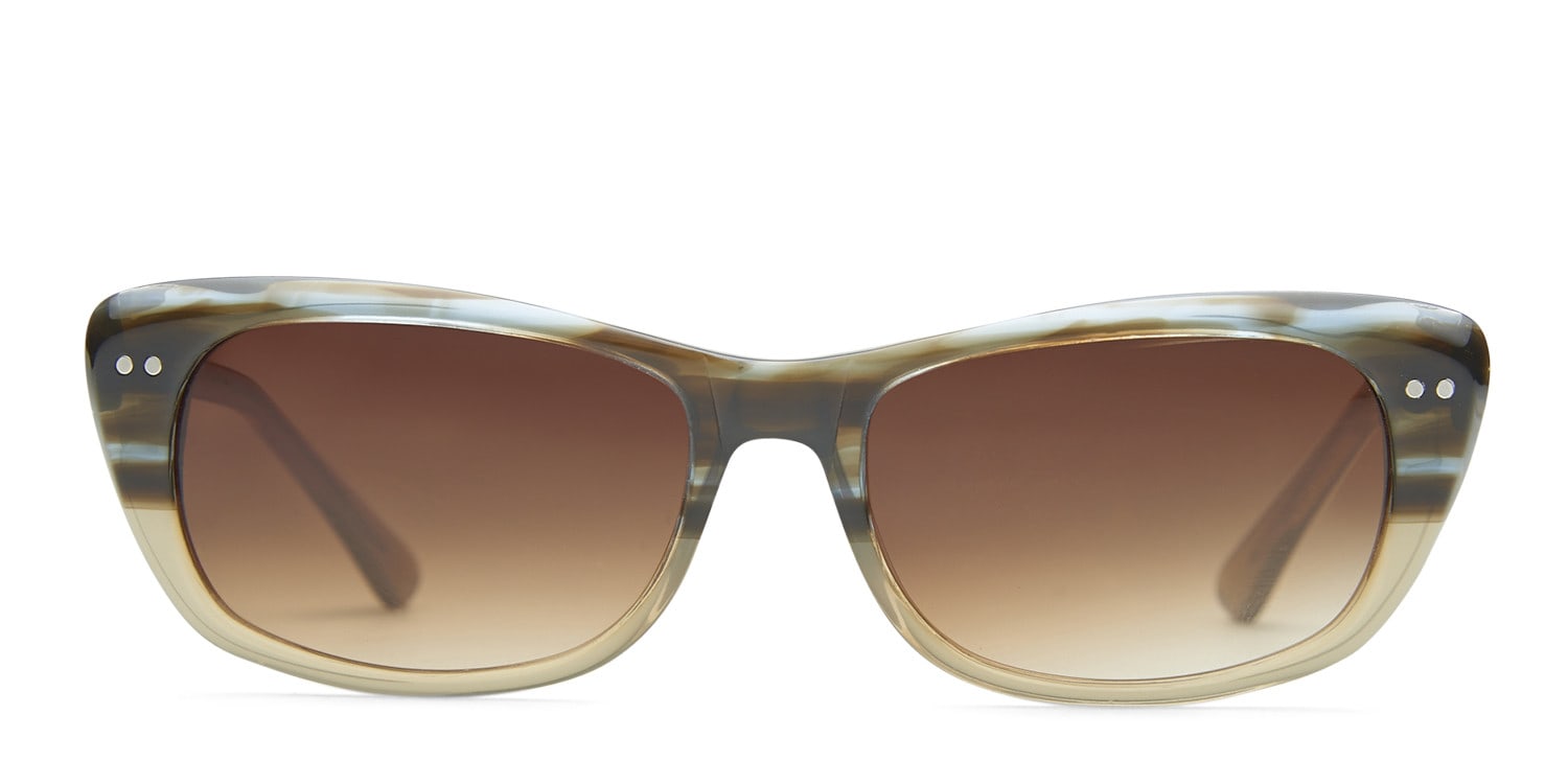 Ray Brynie Brown w/Clear NA Rectangle Full Frame sunglasses - front