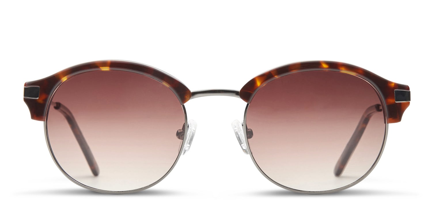 Honor Tortoise w/Gunmetal NA Round, Browline Full Frame sunglasses - front