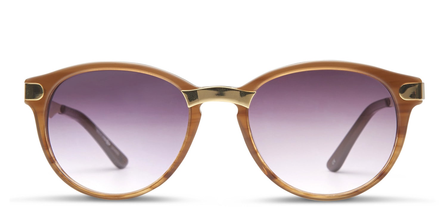 Ashbury Brown w/Gold Round Full Frame sunglasses - front