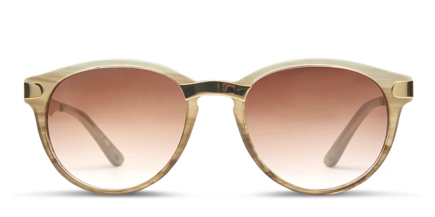 Ashbury Gray w/Gold Round Full Frame sunglasses - front