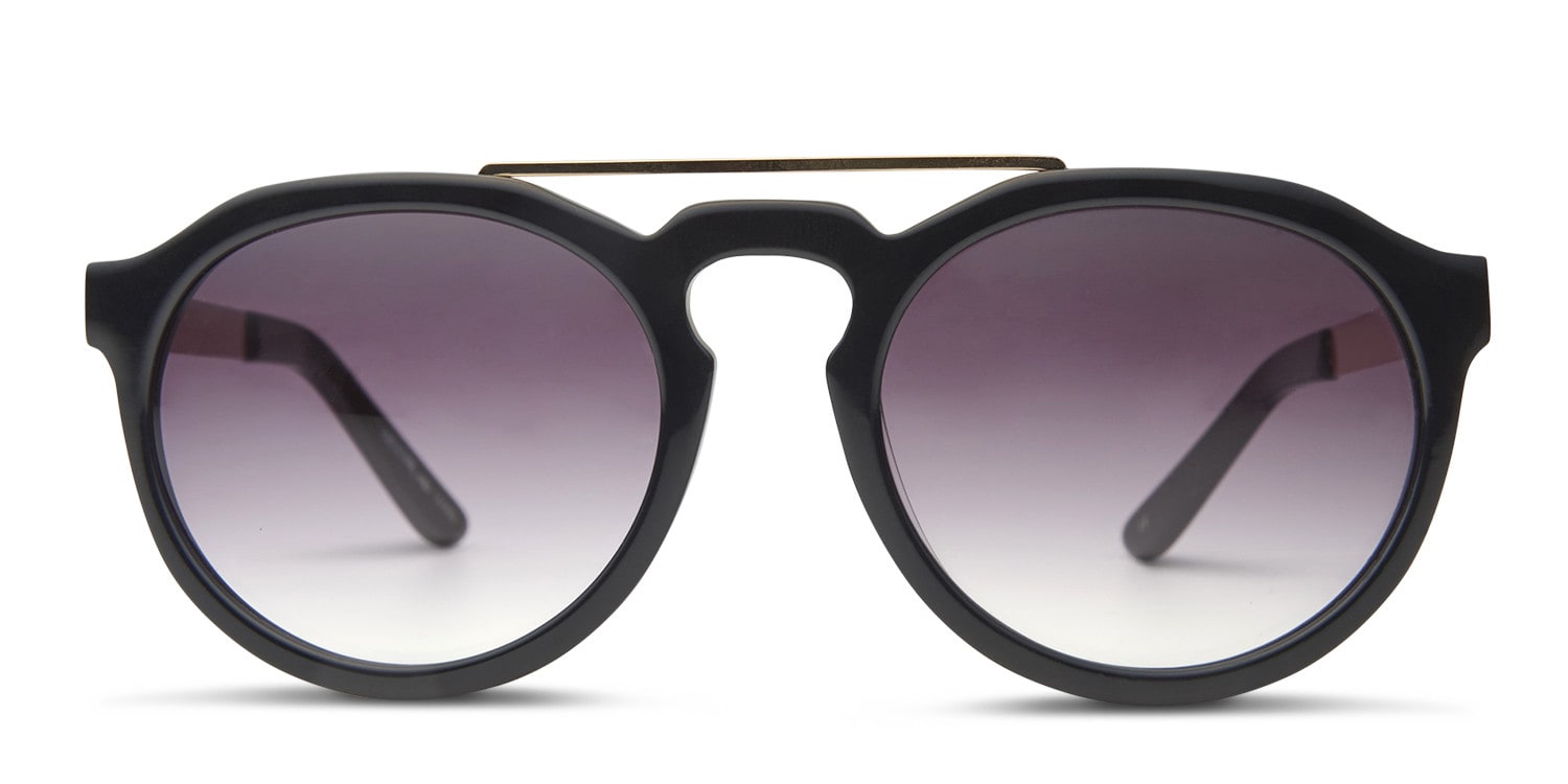 Chipley Black w/Gold Round Full Frame sunglasses - front