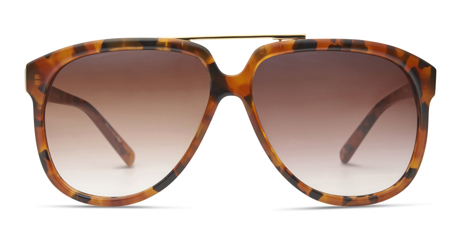Glencoe Tortoise Oversized, Aviator Full Frame sunglasses - front