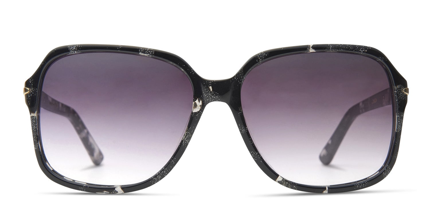 Belleview Black Glitter NA Oversized Full Frame sunglasses - front
