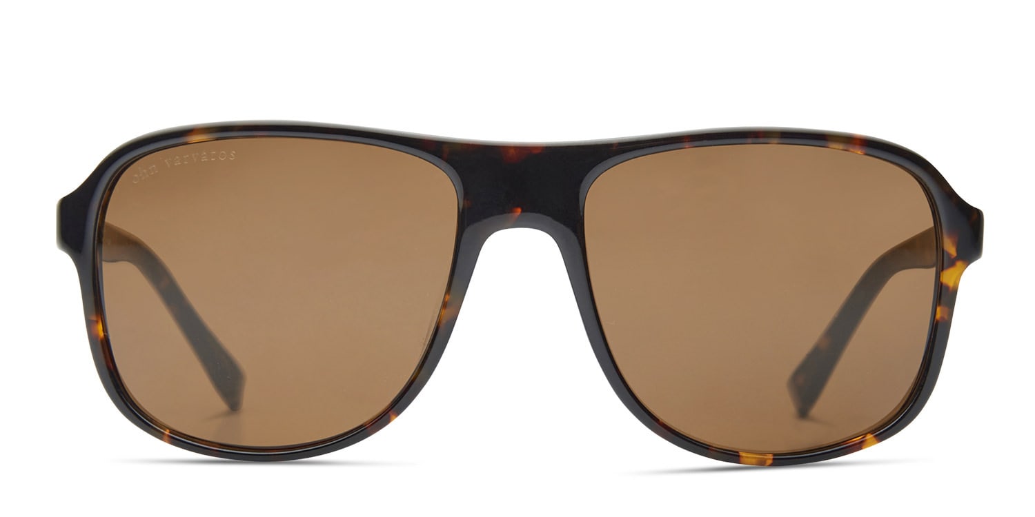 John Varvatos V505 Tortoise NA Aviator Full Frame sunglasses - front