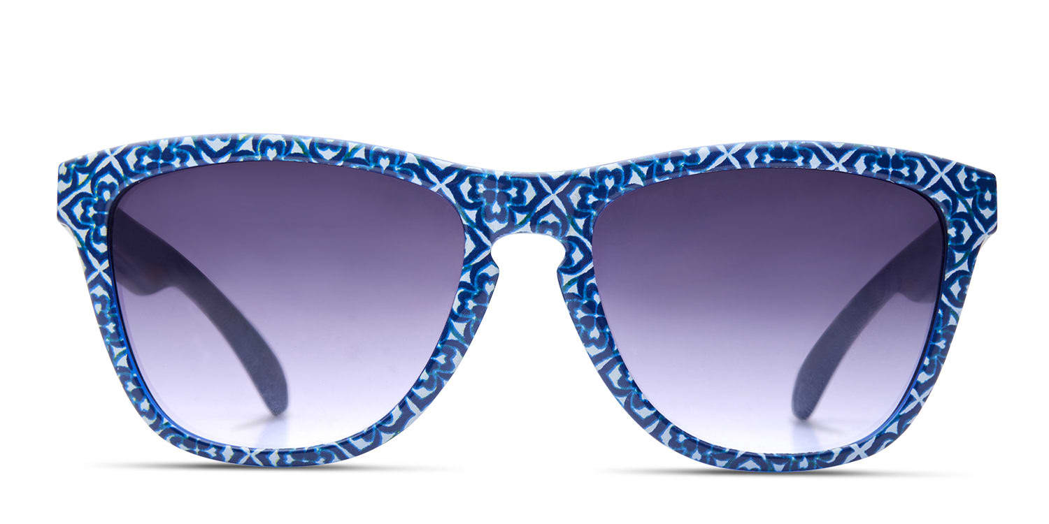 Lucky Brand LA Jolla Blue Floral Geometric Full Frame sunglasses - front