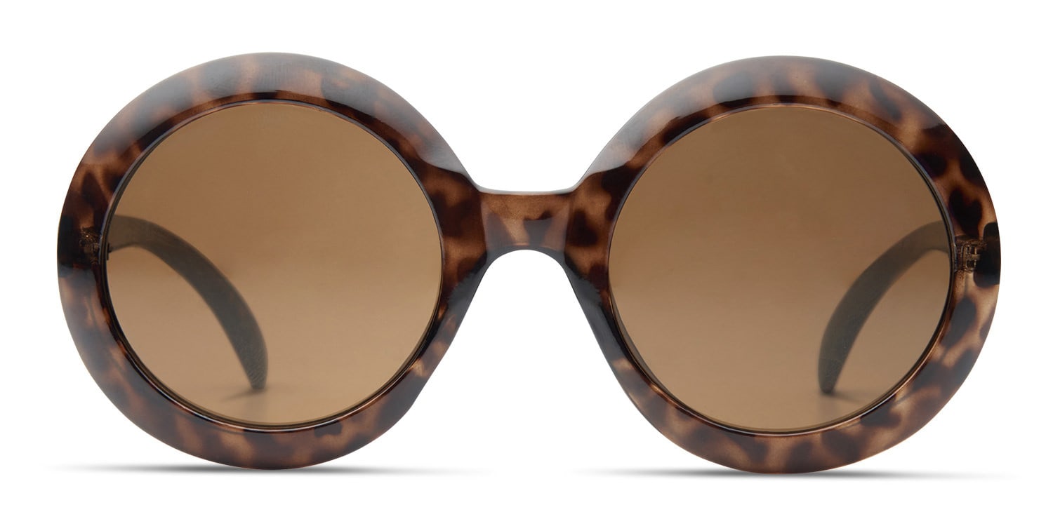 Lucky Brand Solana Tortoise NA Oversized, Round Full Frame sunglasses - front