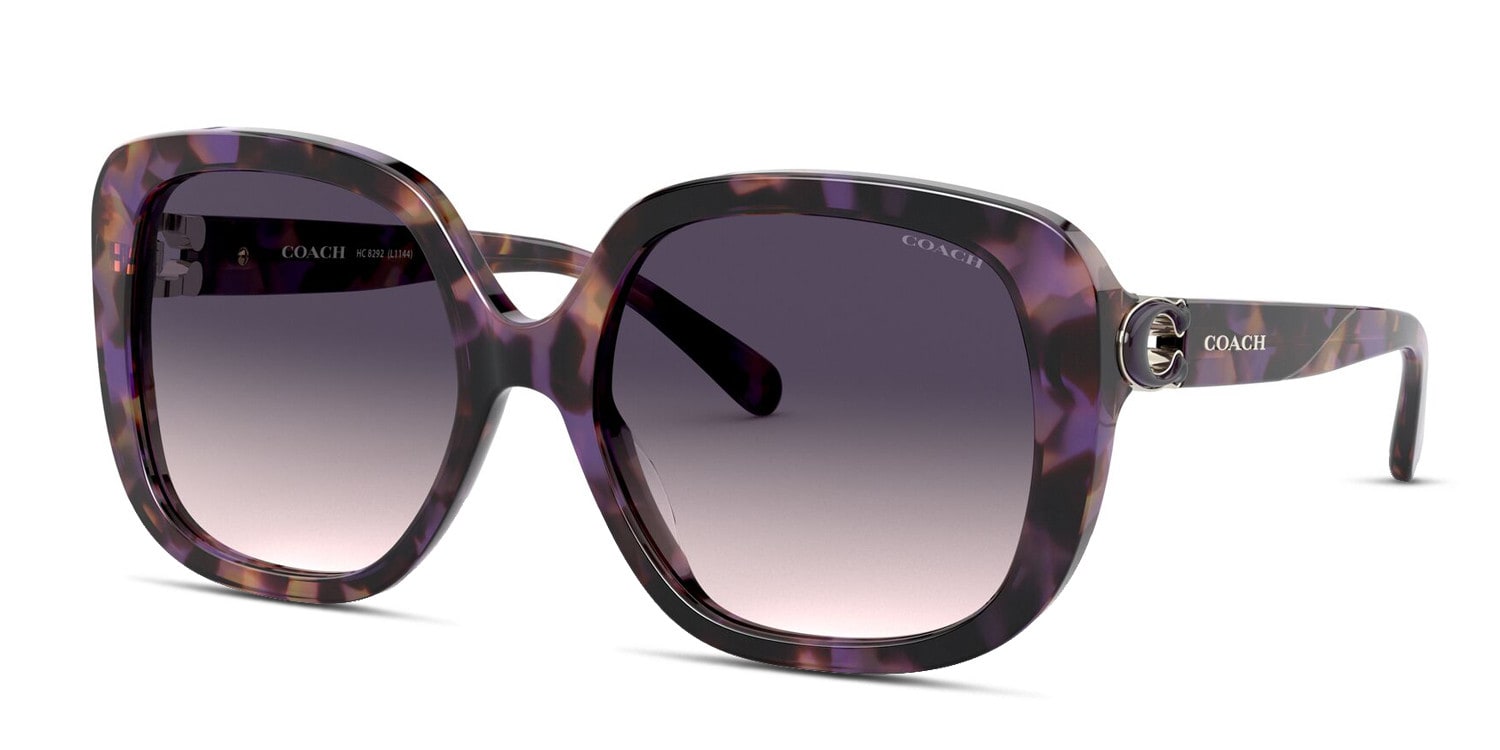 Coach HC8292 purple, tortoise frame with purple pink gradient lenses