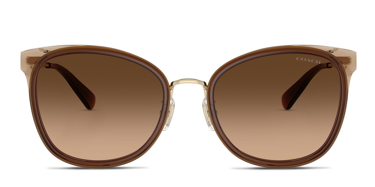 Coach HC7170 gold , brown frame with brown gradient lenses. Lenses ...