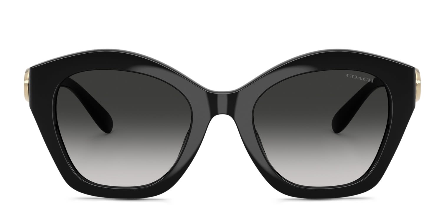 Coach HC8421U Black, Gray glasses - Black / Gray - Frontal View