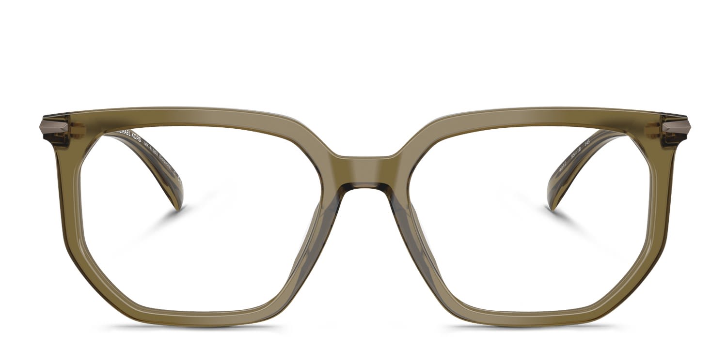 Michael Kors MK4158U Sequoia Green, Clear glasses - Green / Clear - Frontal View