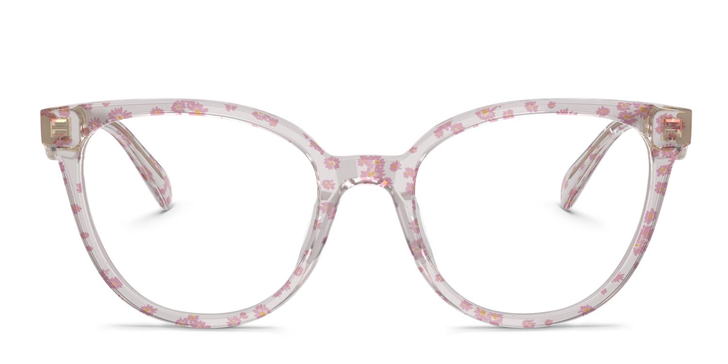 Coach HC6259U Clear, Pink, Tortoise glasses - Clear / Pink / Tortoise - Frontal View