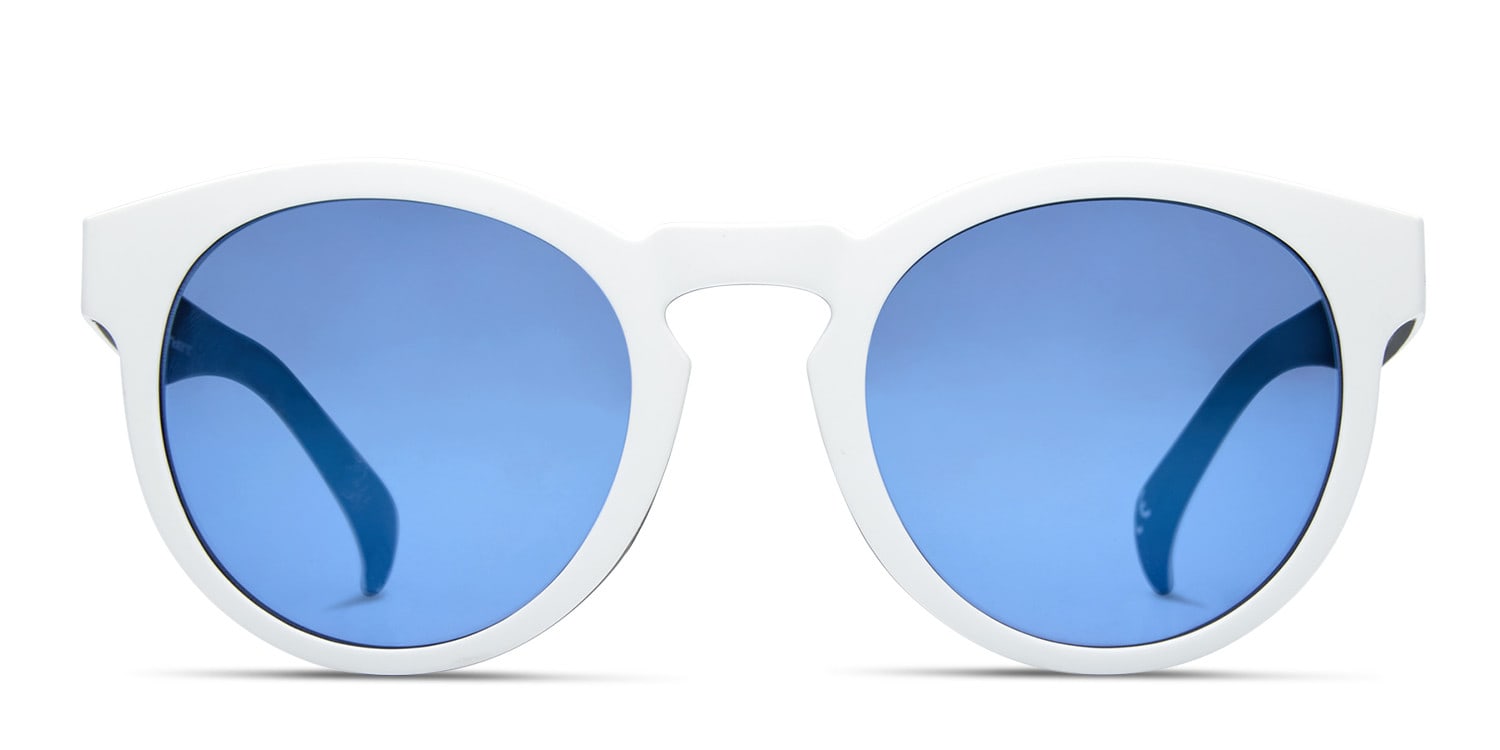 Adidas AOR009 White w/Black Round Full Frame sunglasses - front