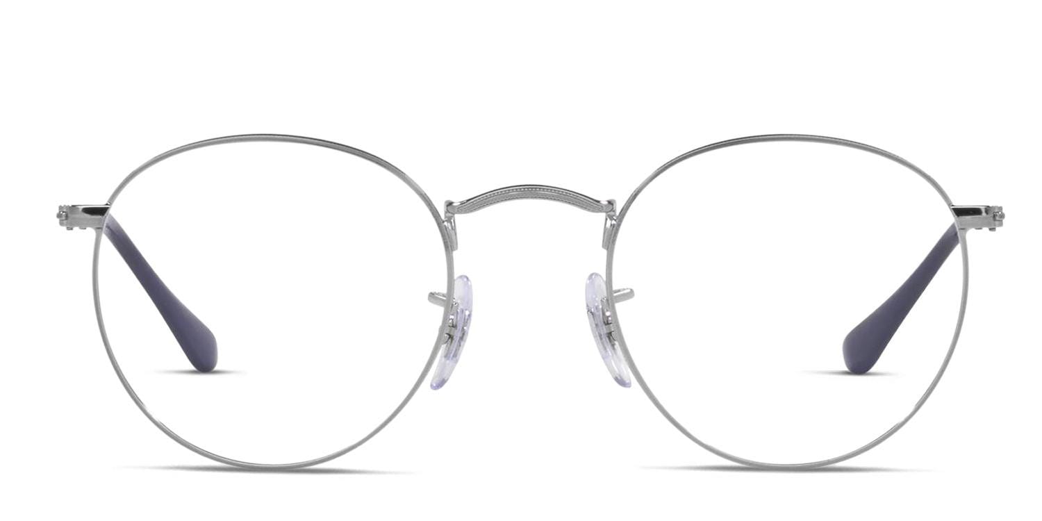 Ray-Ban RX3447V Round Metal Silver glasses - Silver - Frontal View