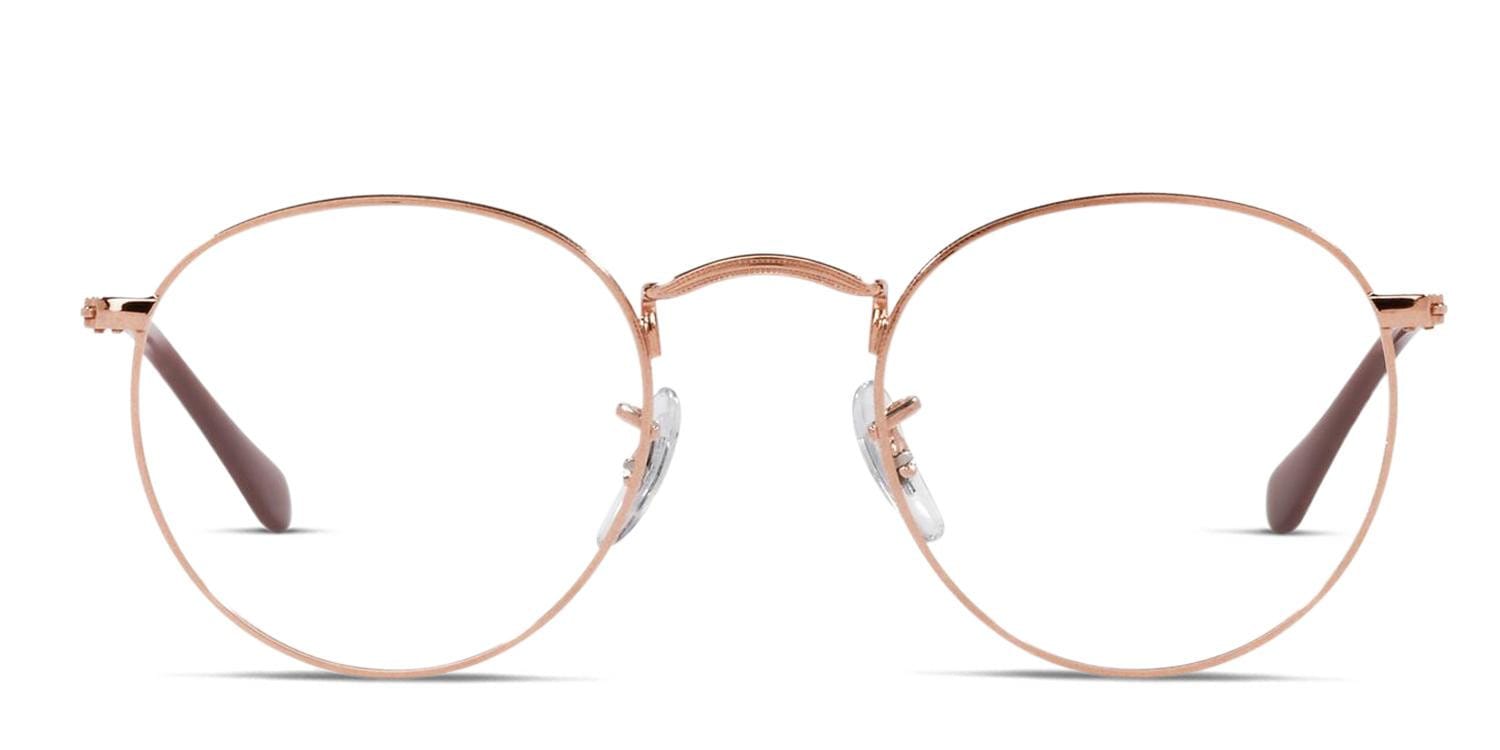 Ray-Ban RX3447V Round Metal Rose Gold glasses - Rose Gold - Frontal View