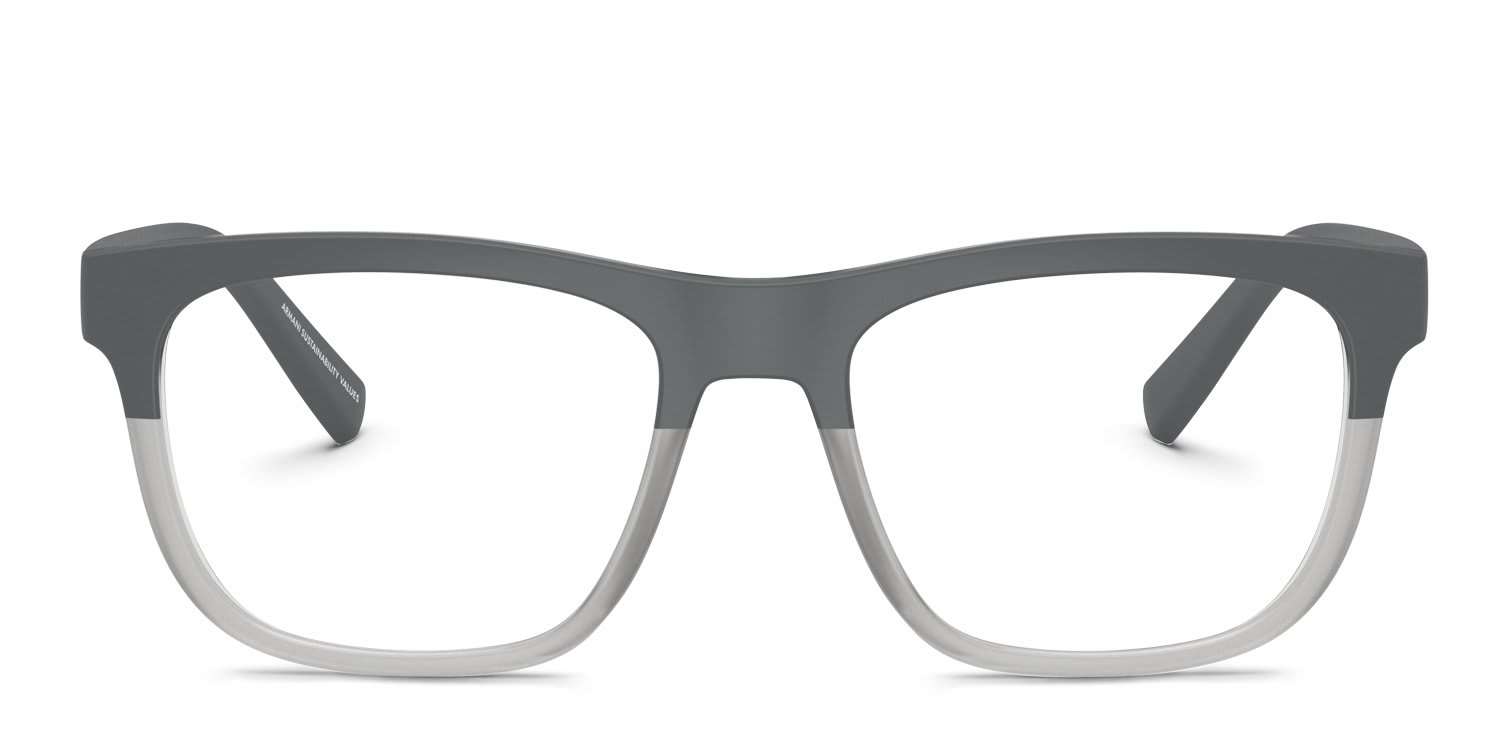 Armani Exchange AX3050 Gray, Clear glasses - Gray / Clear - Frontal View