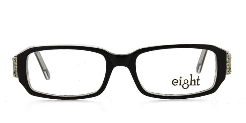 Eight AD51 Black w/Clear NA Rectangle Full Frame sunglasses - front