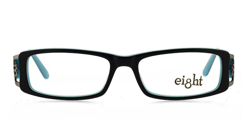 Eight AD36D Black w/Turquoise NA Rectangle Full Frame sunglasses - front
