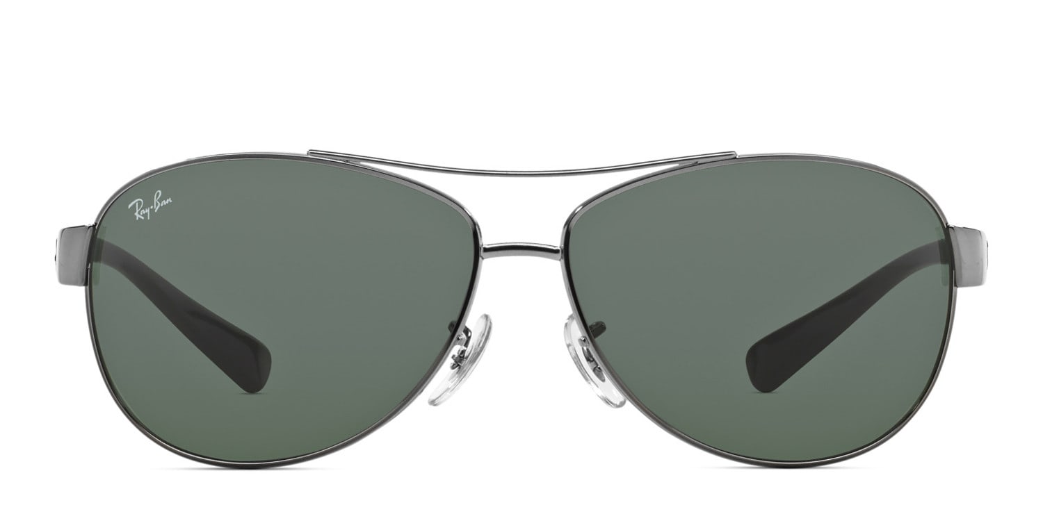 Ray-Ban RB3386 Gunmetal glasses - Gunmetal / Green - Frontal View