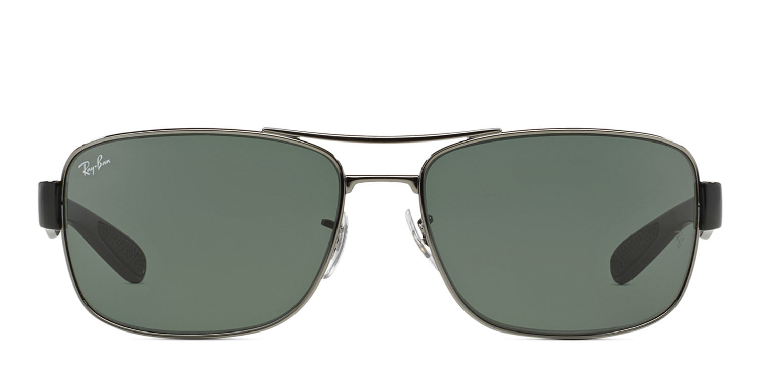 Ray-Ban RB3522 Gunmetal, Green glasses - Gunmetal / Green - Frontal View