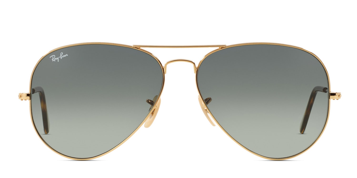 Ray-Ban RB3025 Aviator Large Metal Gold, Gray, Tortoise glasses - Gold / Gray / Tortoise - Frontal View