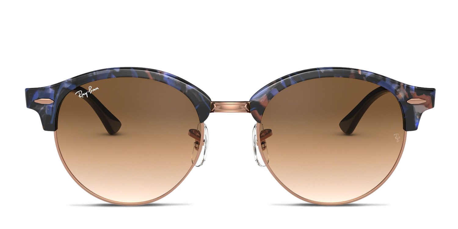 Ray-Ban RB4246 Clubround Blue/Tortoise/Rose Gold Round, Browline Full Frame sunglasses - front