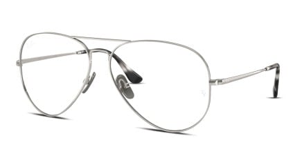 Ray-Ban RX8789 Aviator Titanium Silver glasses - Silver - Angle View