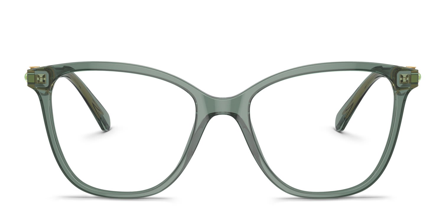 Swarovski SK2020 Clear, Green glasses - Clear / Green - Frontal View