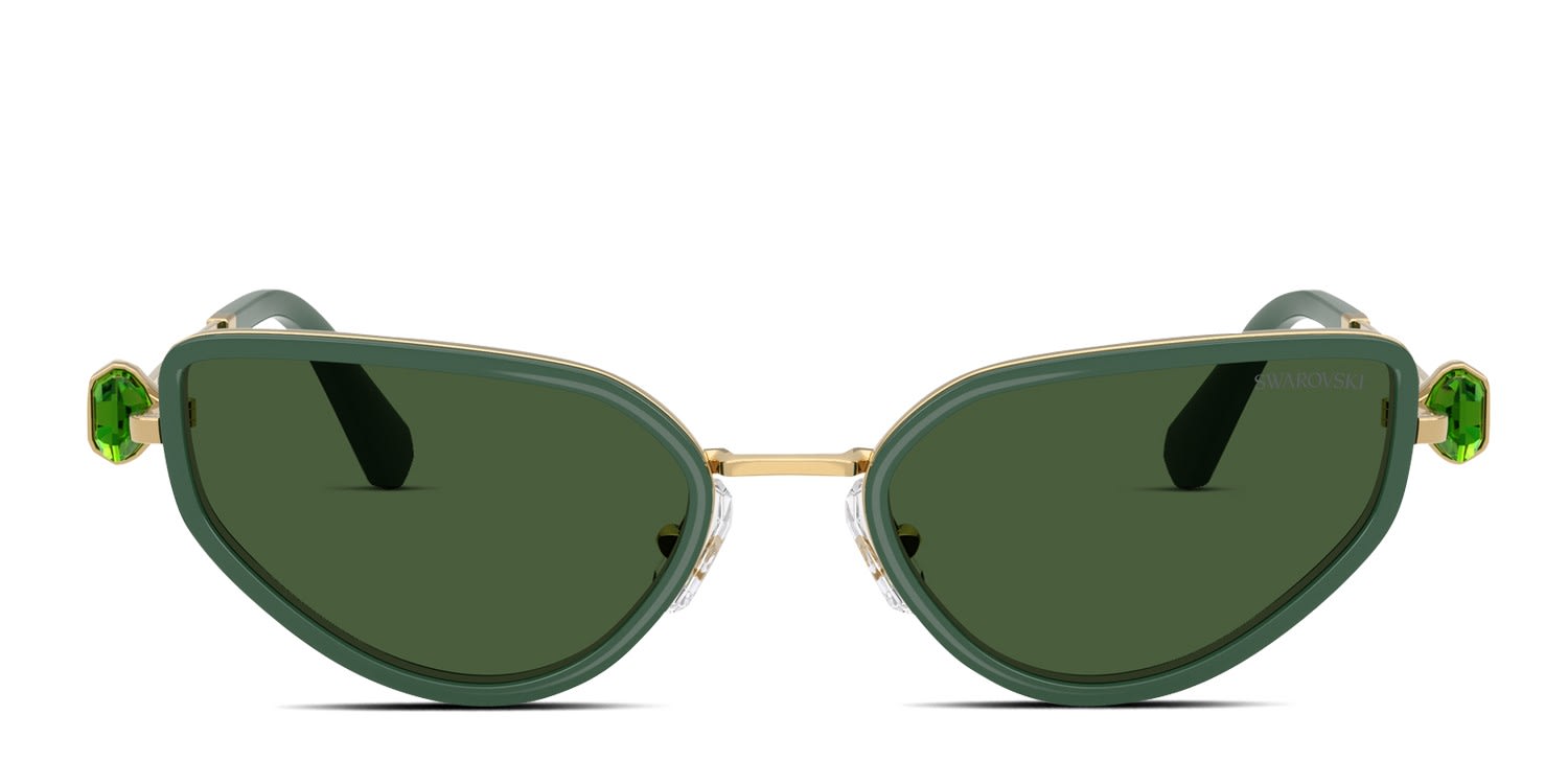Swarovski SK7027 Gold, Green glasses - Gold / Green - Frontal View