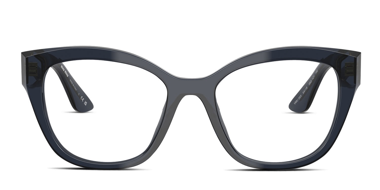 Miu Miu MU05XV Blue, Clear glasses - Blue / Clear - Frontal View