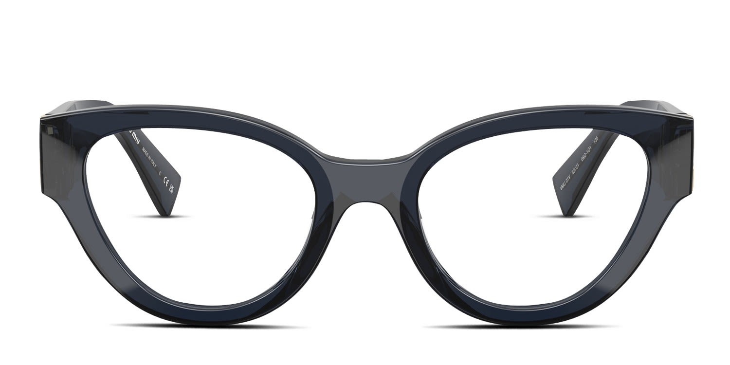 Miu Miu MU01VV Blue, Clear glasses - Blue / Clear - Frontal View