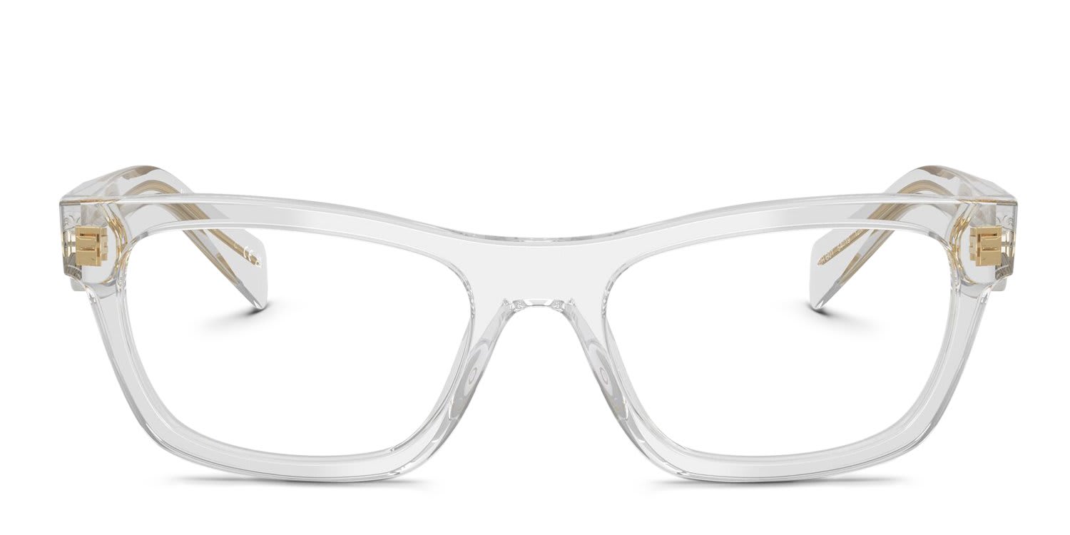 Prada PRB01V Tortoise, Red glasses - Clear / White - Frontal View