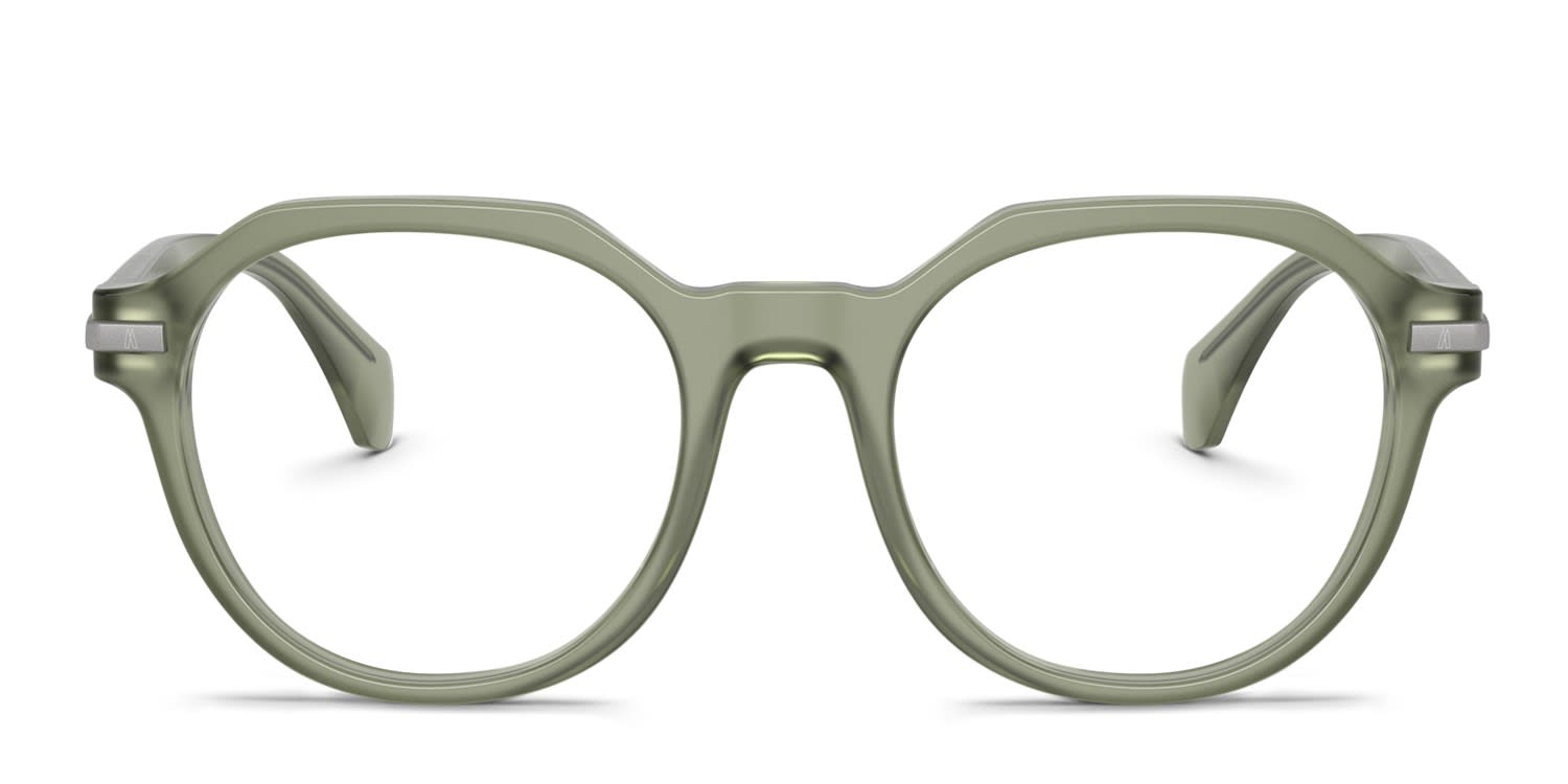 Moncler ME2014 Clear, Green glasses - Clear / Green - Frontal View