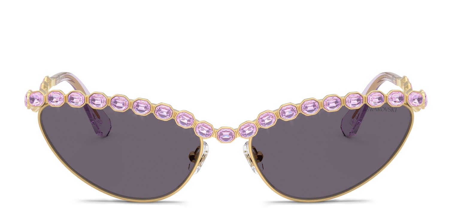 Swarovski SK7030 Gold, Purple glasses - Gold / Purple - Frontal View