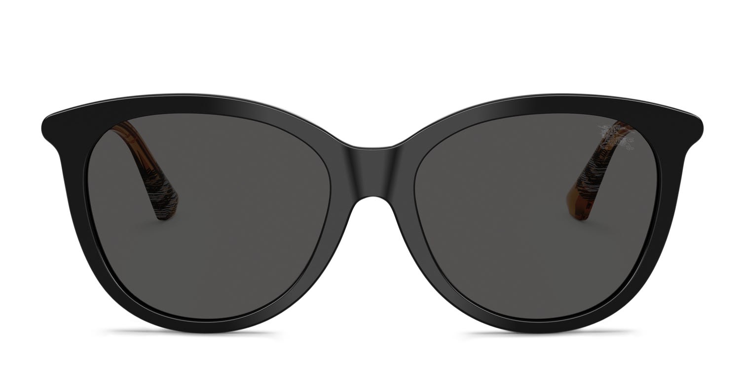 Burberry BE4455 Black, Gray glasses - Black / Gray - Frontal View