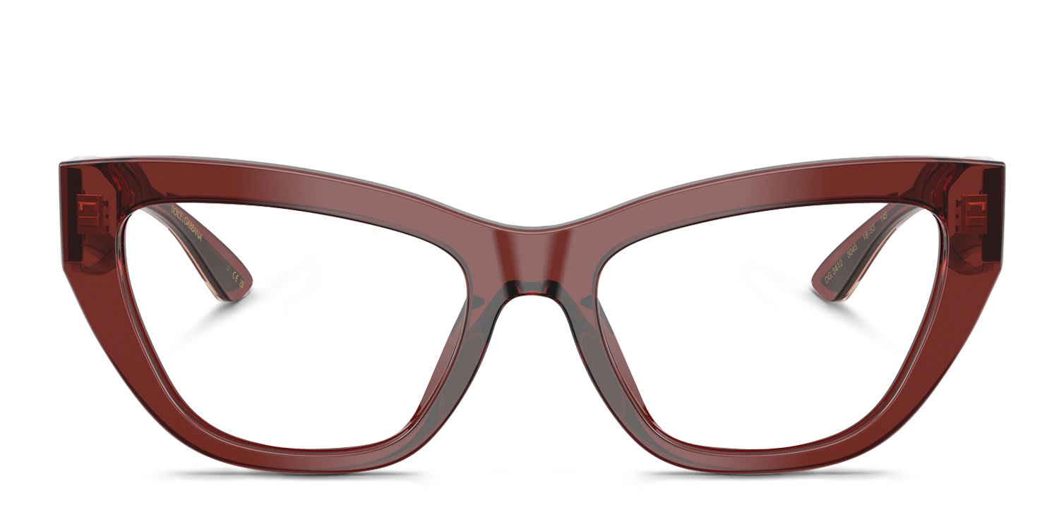 Dolce & Gabbana DG3412 Clear, Red glasses - Clear / Red - Frontal View