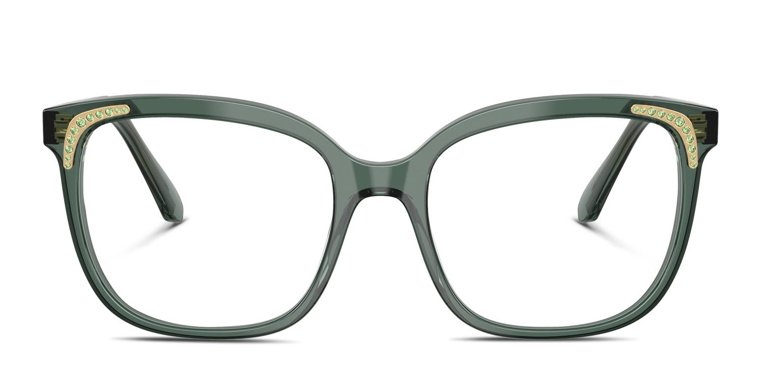 Swarovski SK2033 Clear, Green glasses - Clear / Green - Frontal View