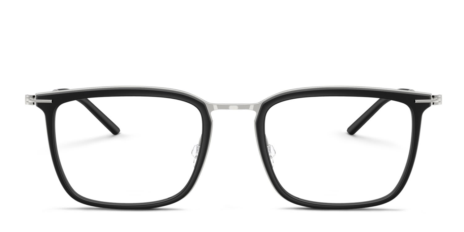 Moncler ME1001D Black, Silver glasses - Black / Silver - Frontal View