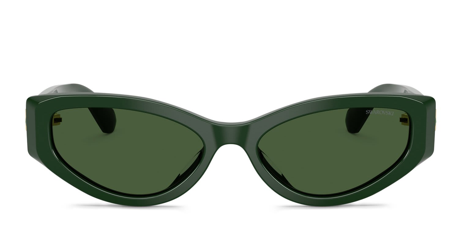 Swarovski SK6045U Green glasses - Green - Frontal View
