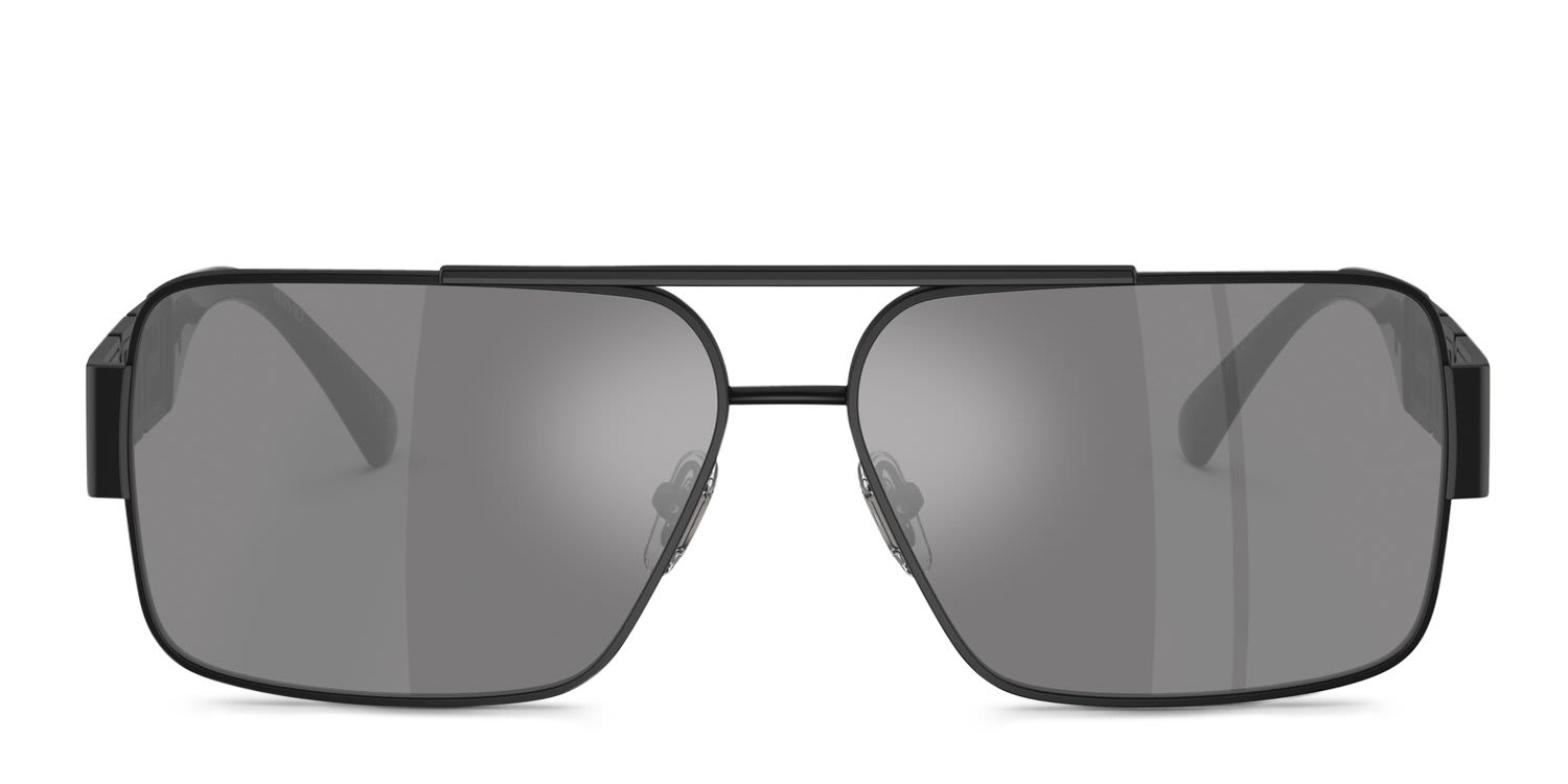 Versace VE2290 Black, Gray, Silver glasses - Black / Gray / Silver - Frontal View
