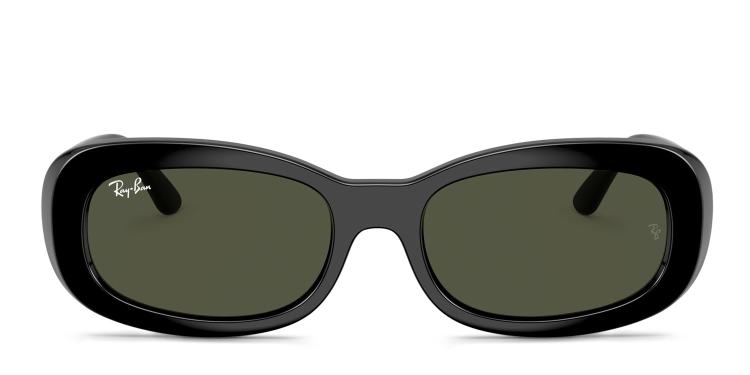 Ray-Ban RB2221 Black, Green glasses - Black / Green - Frontal View