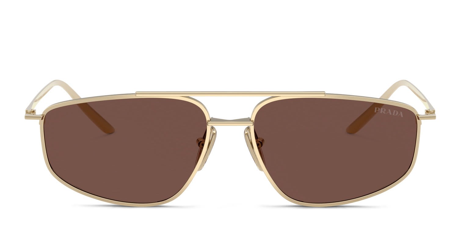 Prada PRC51S Gold, Brown glasses - Gold / Brown - Frontal View