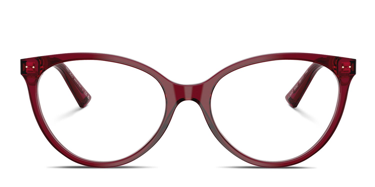 Jimmy Choo JC3047 Clear, Red glasses - Clear / Red - Frontal View