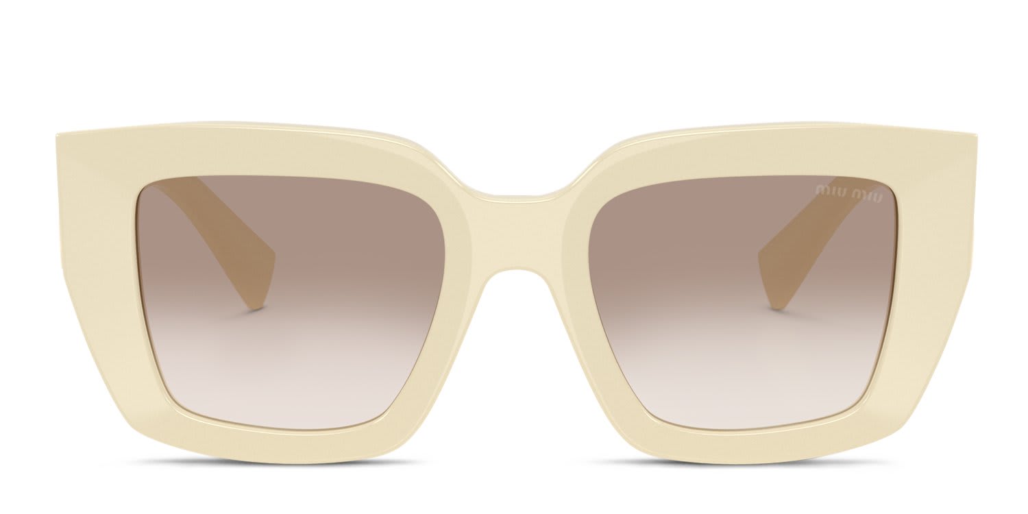 Miu Miu MUB05S White, Brown glasses - White / Brown - Frontal View