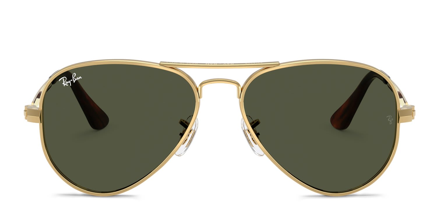 Ray-Ban RB3925 Aviator Max gold frame with green lenses. Lenses provide ...