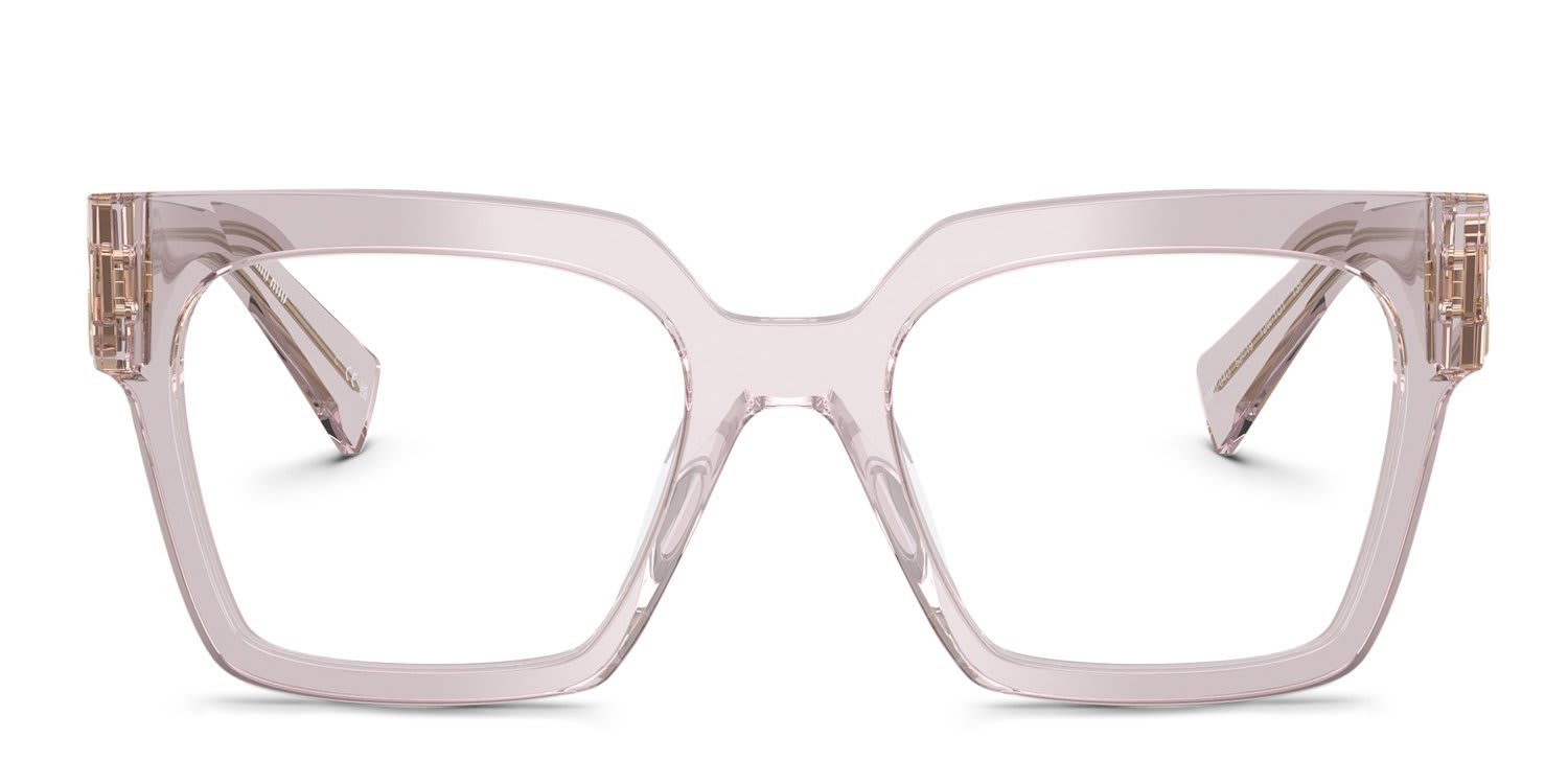 Miu Miu MU04UV Clear, Pink glasses - Clear / Pink - Frontal View