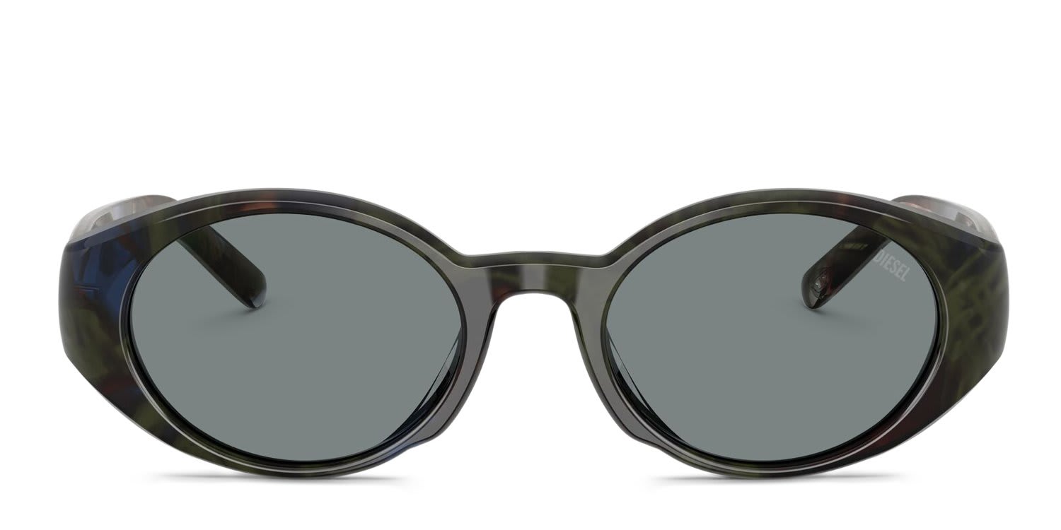 Diesel DL2008U Green, Tortoise, Gray glasses - Green / Tortoise / Gray - Frontal View