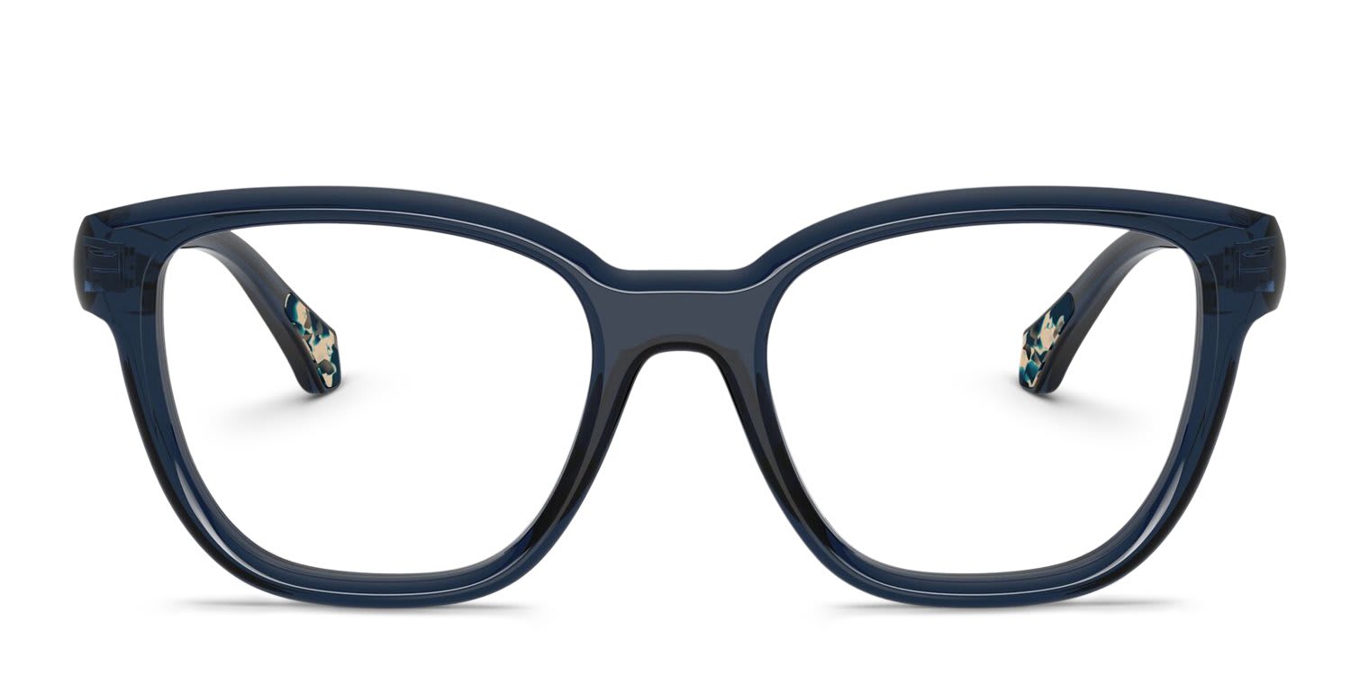 Moncler ME2028 Clear, Blue glasses - Clear / Blue - Frontal View